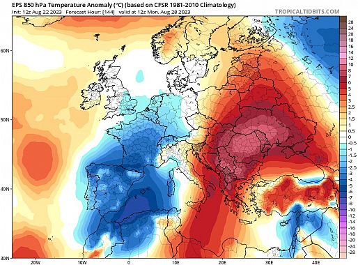 La perturbazione in arrivo mappa